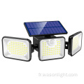 2023 Nouvelle télécommande 3 têtes Solar Motion Capteur Light 1000 Lumens 180 LED DE SÉCURITÉ LED 270 LUMILES MUR DE FONDE WIEL PLUS